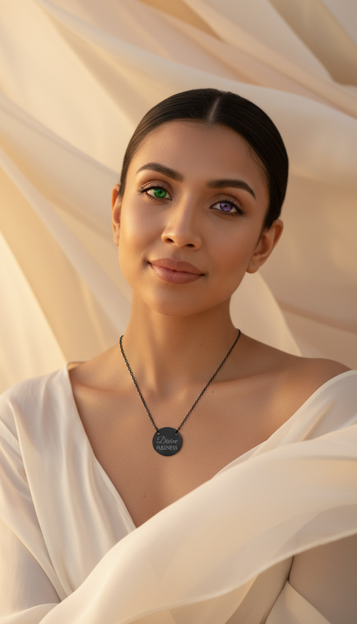 Divine Fullness Engraved Circle Necklace — 18mm Stainless Steel Reminder Pendant